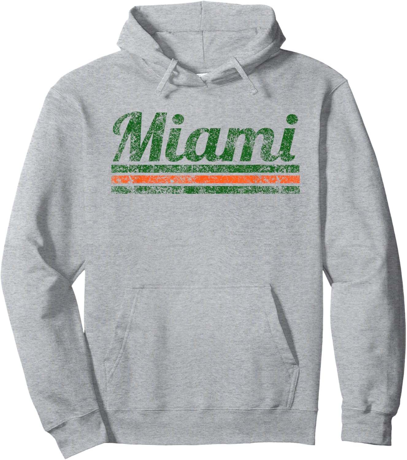 Miami Florida Retro Vintage Weathered Stripe Throwback Hoodie - Hoodie | Ash