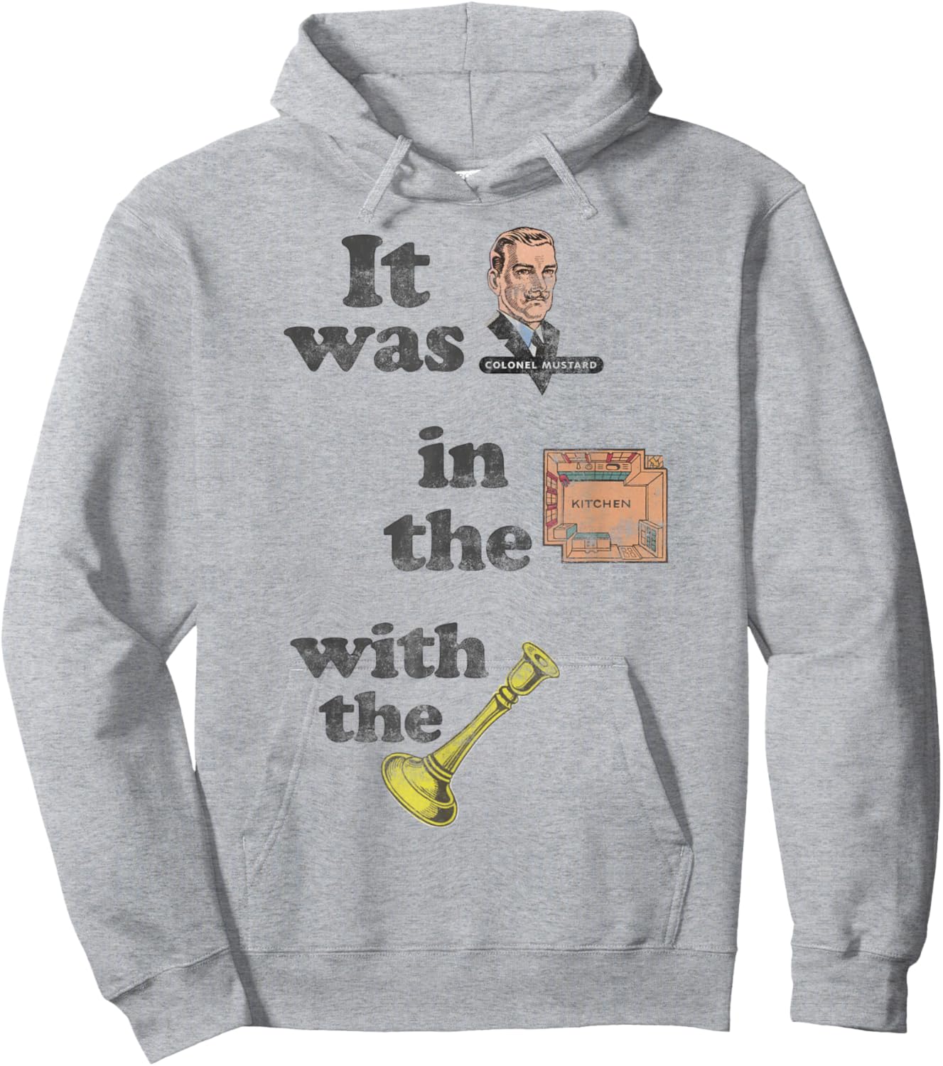 Clue It Was Colonel Mustard Distressed With The Candlestick Hoodie - Hoodie | Ash