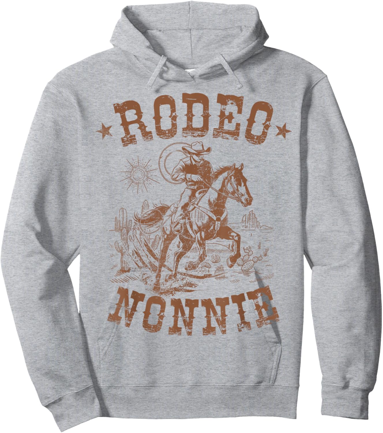 Rodeo Nonnie Western Cowboy Family Matching Mother's Day Hoodie - Hoodie | Ash