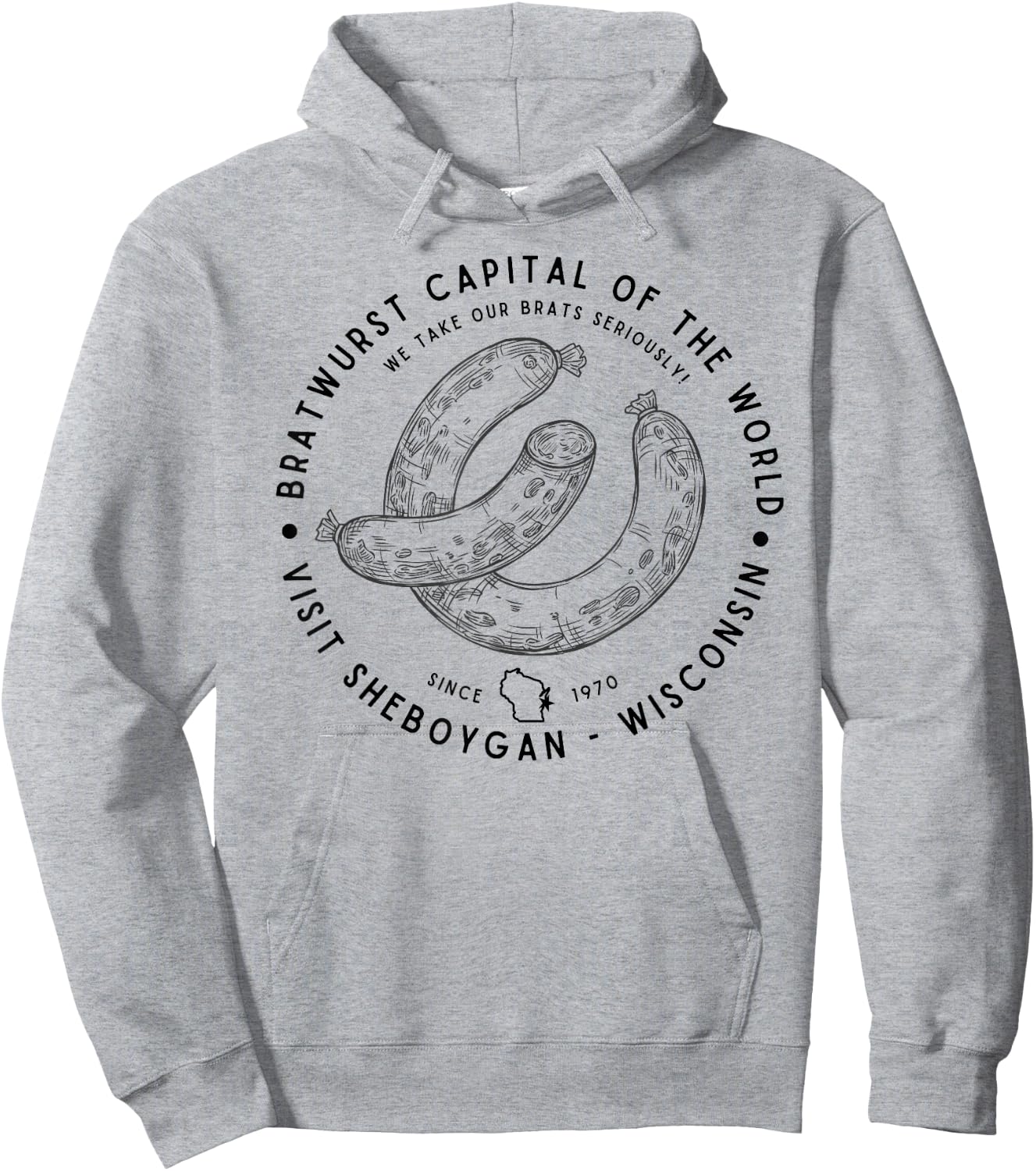 Visit Sheboygan Wisconsin - Bratwurst Capital - Foodie Hoodie - Hoodie | Ash