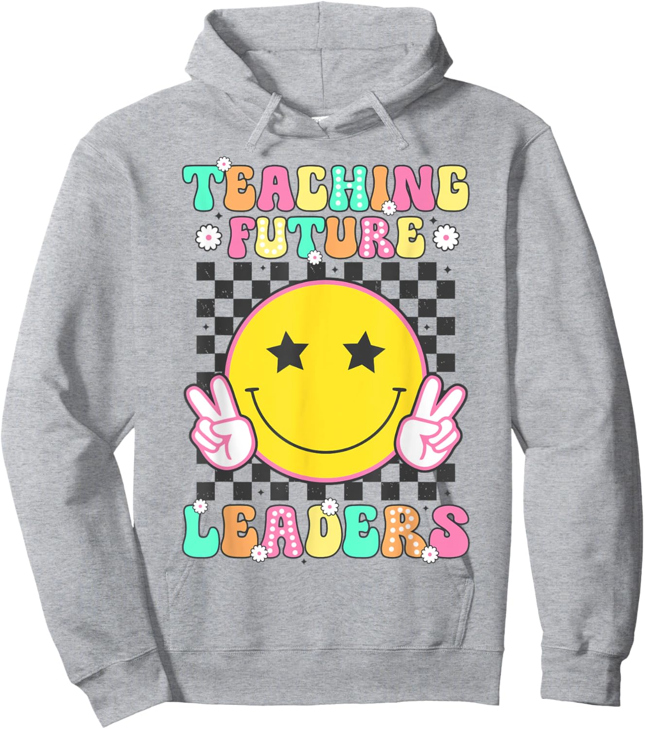Groovy Teacher Retro Teaching Future Leaders Back To School Women Kids Hoodie - Hoodie | Ash