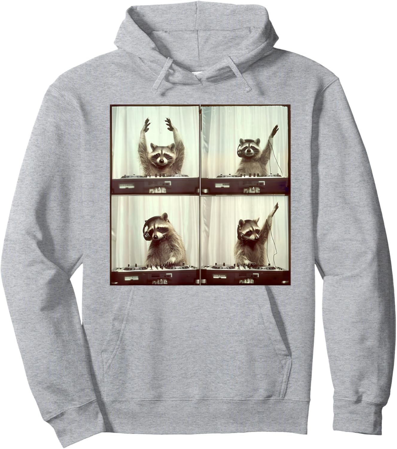 Funny Raccoon Party Hoodie - Hoodie | Ash