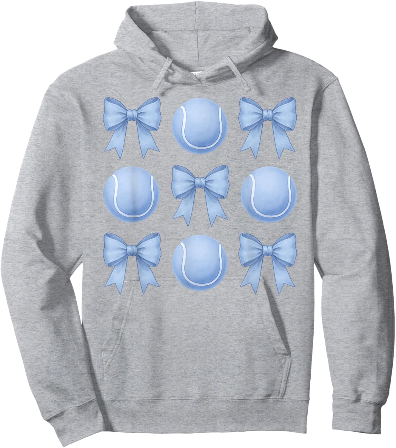 Tennis Coquette Toile Blue Bow Cute Girls Tennis Hoodie - Hoodie | Ash