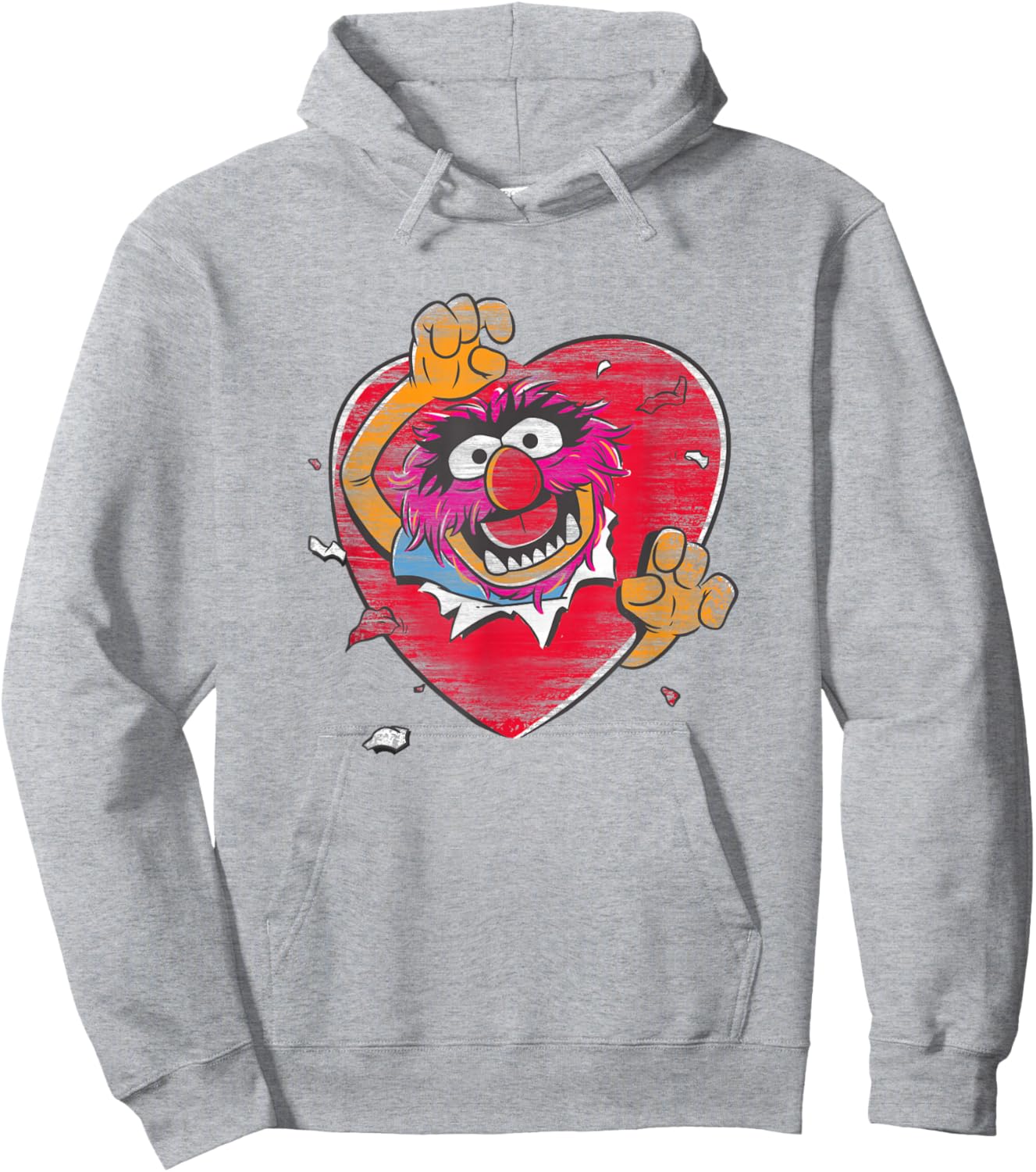 Disney The Muppets Valentine's Day Animal Big Heart Poster Hoodie - Hoodie | Ash