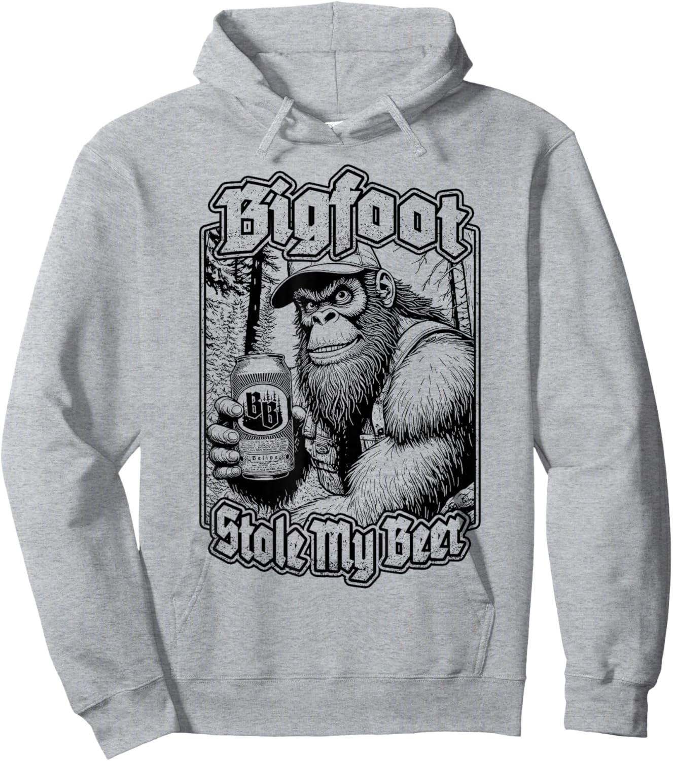 Bigfoot Stole My Beer Lover Funny Sasquatch Redneck Beers Hoodie - Hoodie | Ash