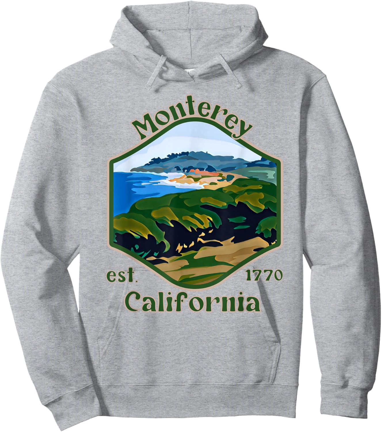 Monterey California Painting Hoodie - Hoodie | Ash