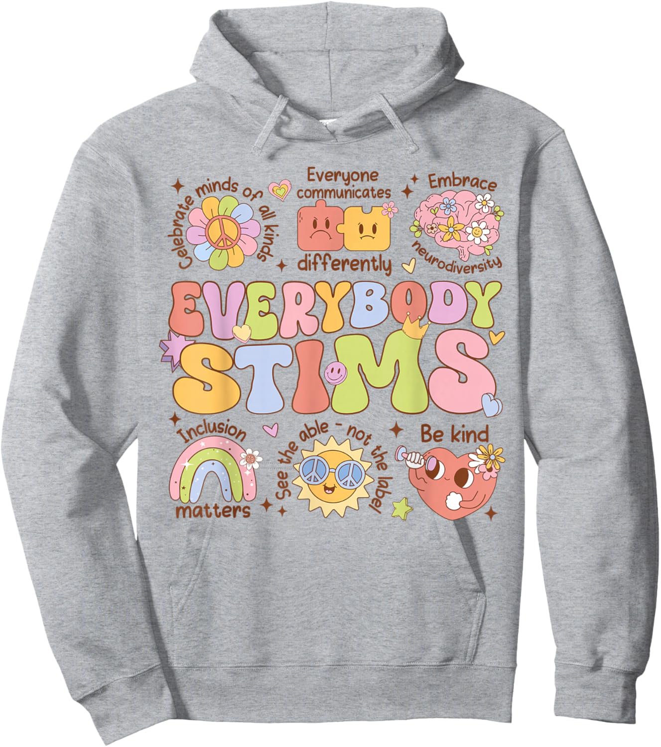Everybody Stims Autism Awareness Special Education Teacher Hoodie - Hoodie | Ash