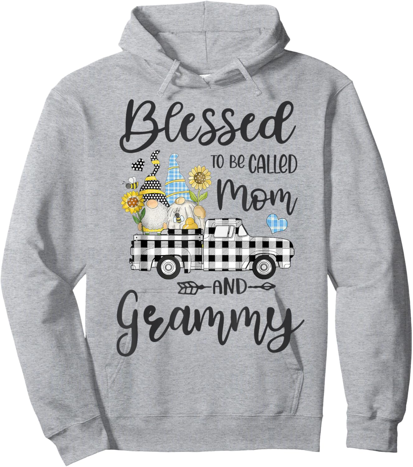 Gnomes Blessed To Be Called Mom And Grammy Mother's Day Hoodie - Hoodie | Ash