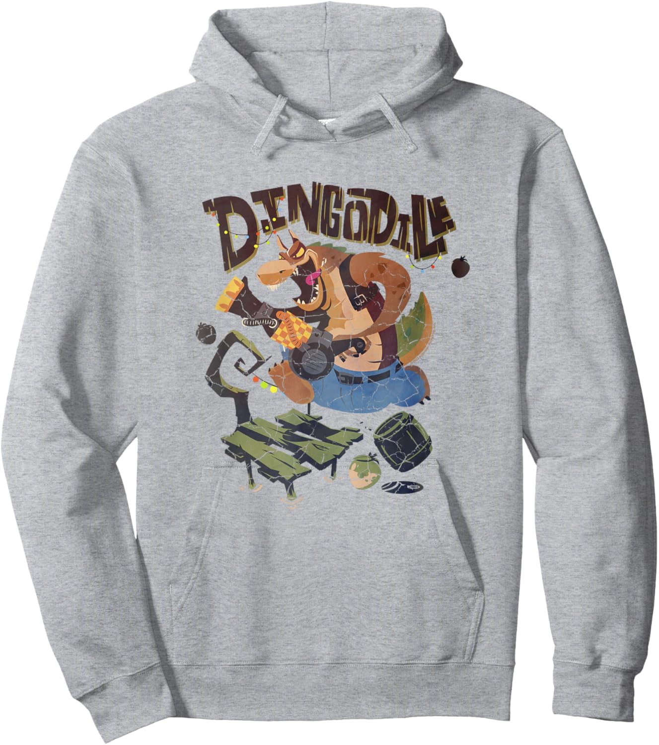 Crash Team Rumble Distressed Dingodile Bazooka Swamp Run Hoodie - Hoodie | Ash