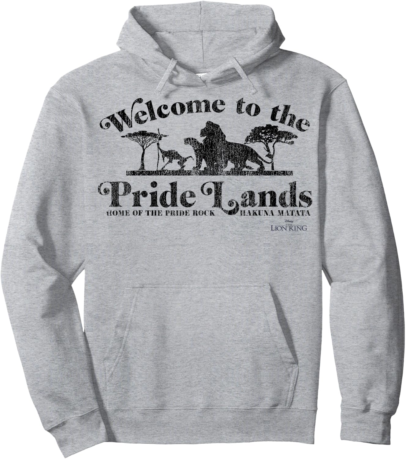 Disney The Lion King Welcome To The Pride Lands Silhouette Hoodie - Hoodie | Ash