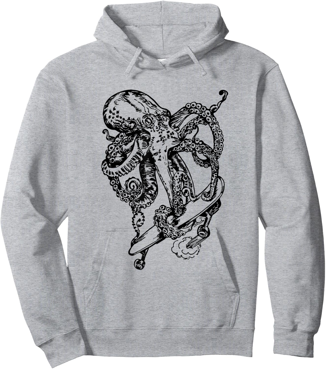 Octopus Skater Funny Skateboarding Beach Skateboarder Hoodie - Hoodie | Ash