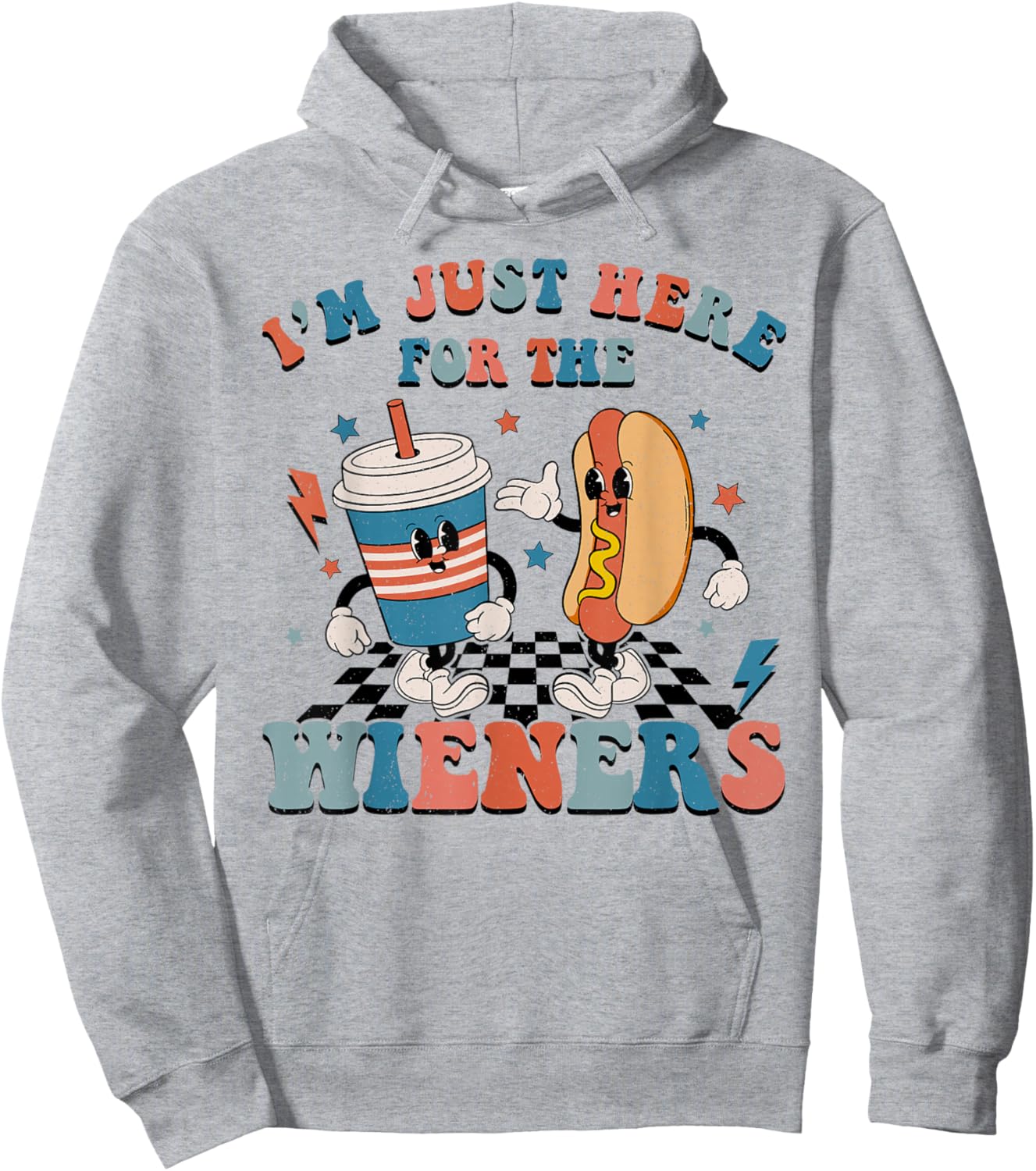 Hot Dog I'm Just Here For The Wieners 4Th Of July Women Hoodie - Hoodie | Ash