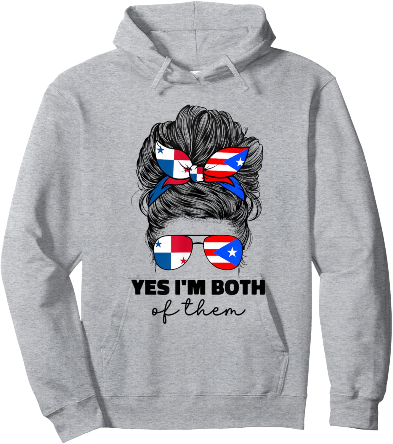 Half Panamanian And Puerto Rican Rico Panama Flag Girl Women Hoodie - Hoodie | Ash