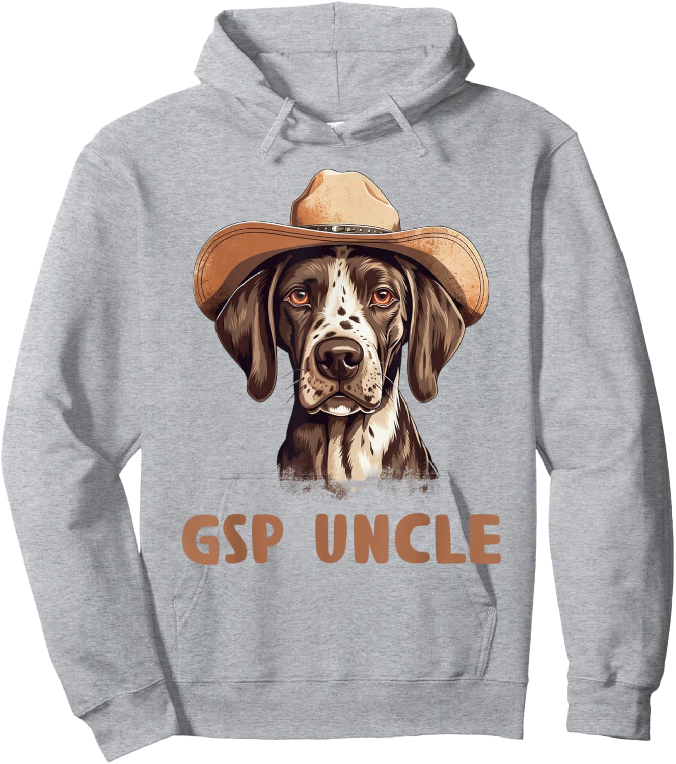 Cute GSP Uncle Dog Lover Gift German Shorthaired Pointer Hoodie - Hoodie | Ash