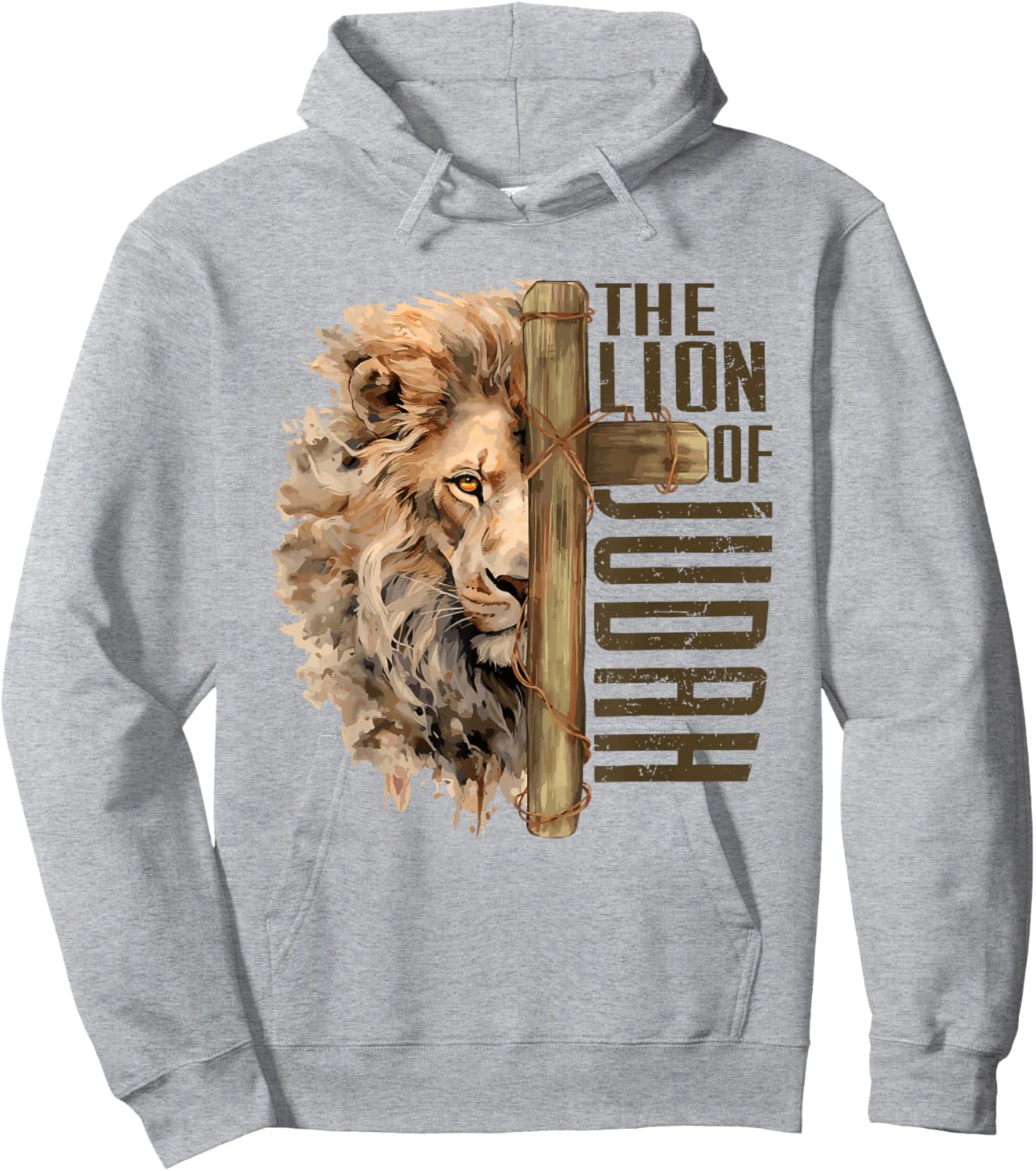 Religion Jesus Christ Revelation 5:5 Lion and Lamb Christian God Faith Cross Jesus Is The Lion Of Judah Hoodie - Hoodie | Ash