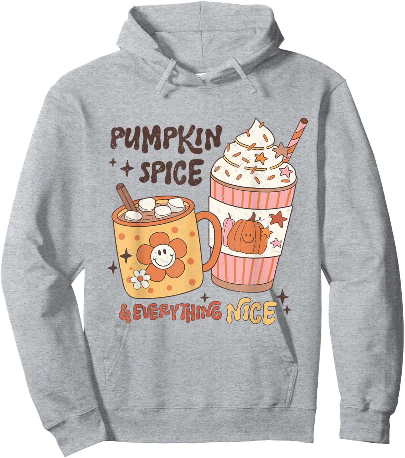 Fall coffee pumpkin spice latte iced warm cozy autumn orange Hoodie - Hoodie | Ash