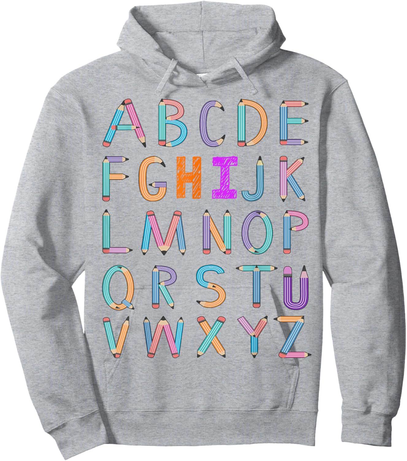back to school Kindergarten Alphabet ABC Teacher Women kids Hoodie - Hoodie | Ash
