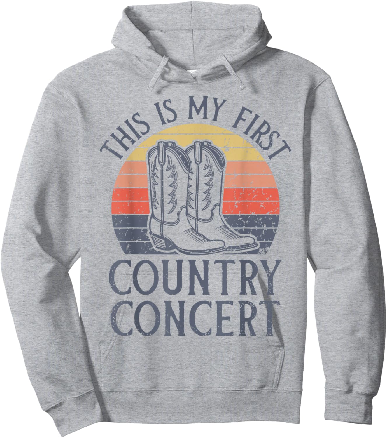 My First Country Concert Retro Vintage Country Music Concert Hoodie - Hoodie | Ash