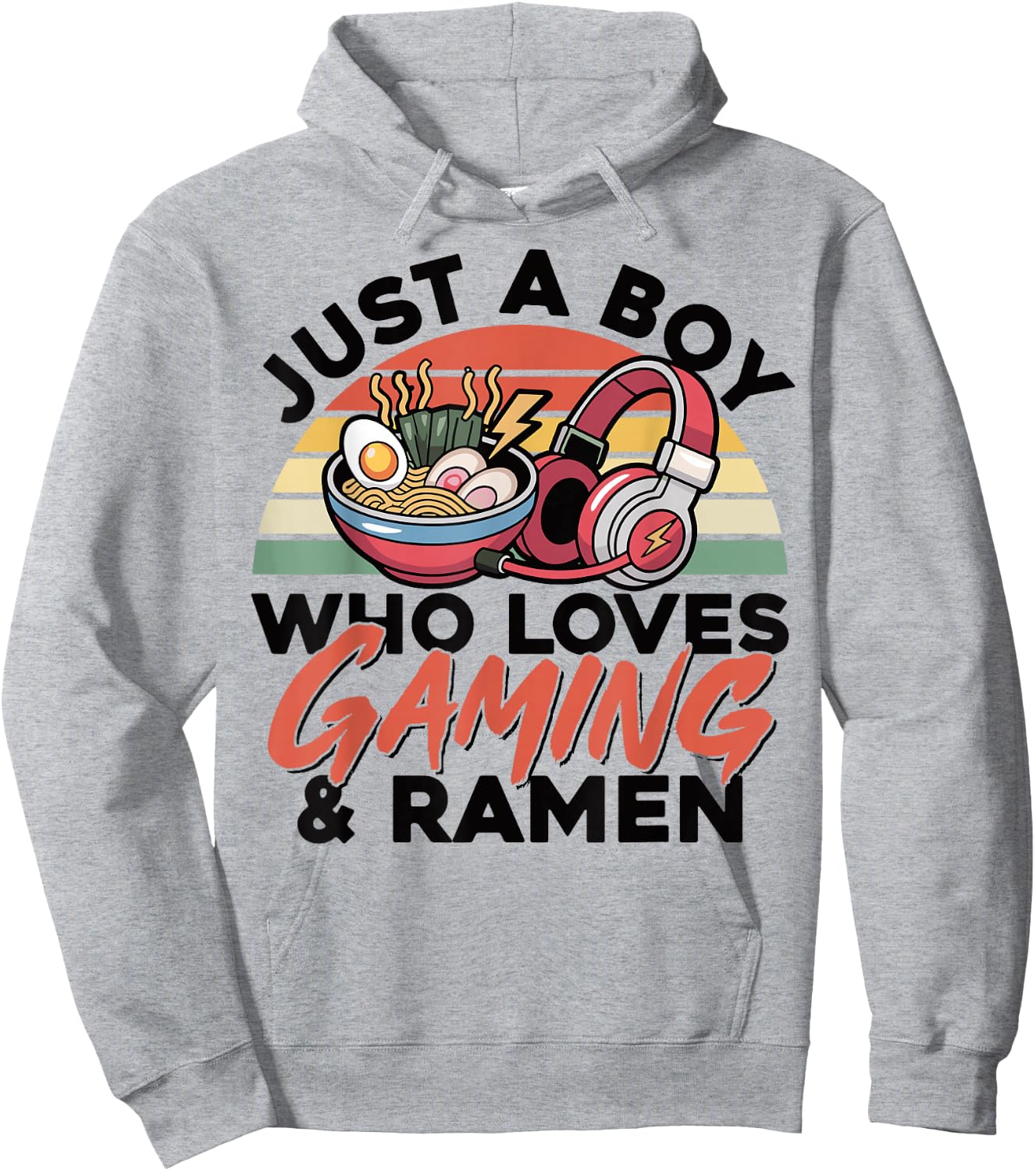 Gaming Just A Boy Who Loves Ramen Gaming Retro Gamer Hoodie - Hoodie | Ash