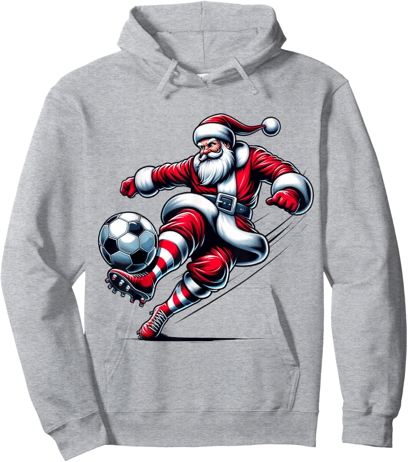 Santa Plays Soccer Christmas Sports Women Men Kids Hoodie - Hoodie | Ash