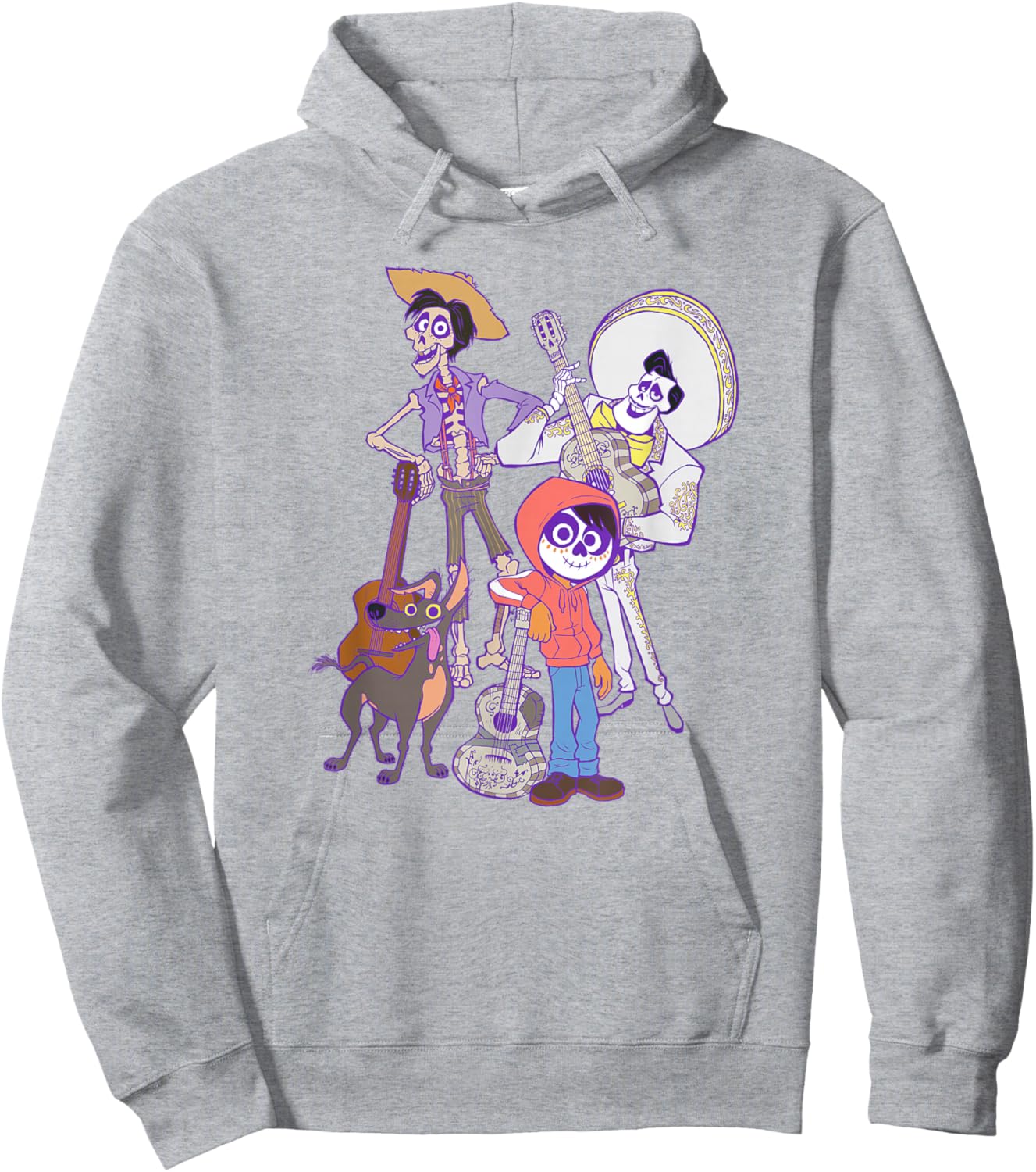 Disney Pixar Coco Main Characters Group Shot Chest Portrait Hoodie - Hoodie | Ash