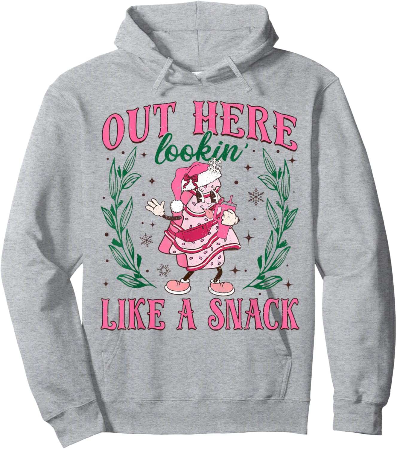 Out Here Lookin Like A Snack Merry Christmas Cake Men Women Hoodie - Hoodie | Ash