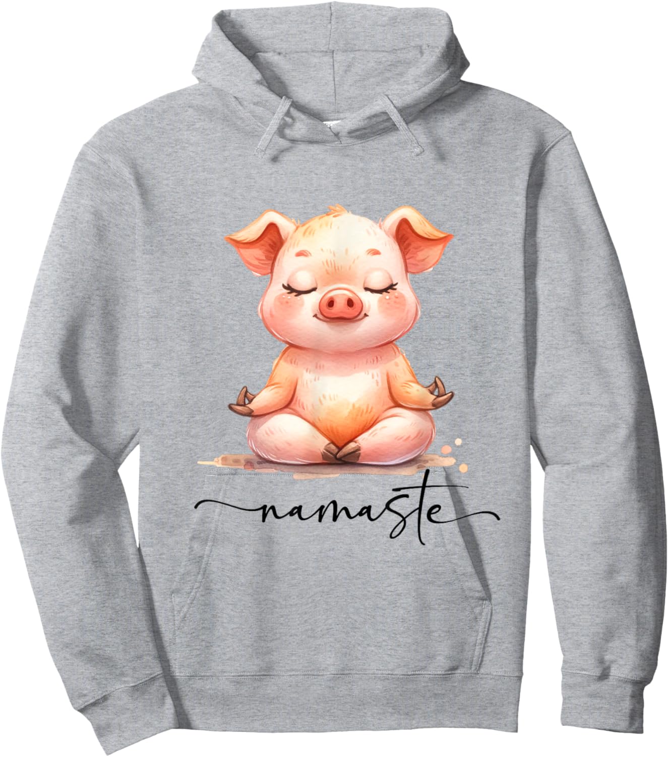 Cute Pig Yoga Colorful Meditation Zen Namaste Hoodie - Hoodie | Ash