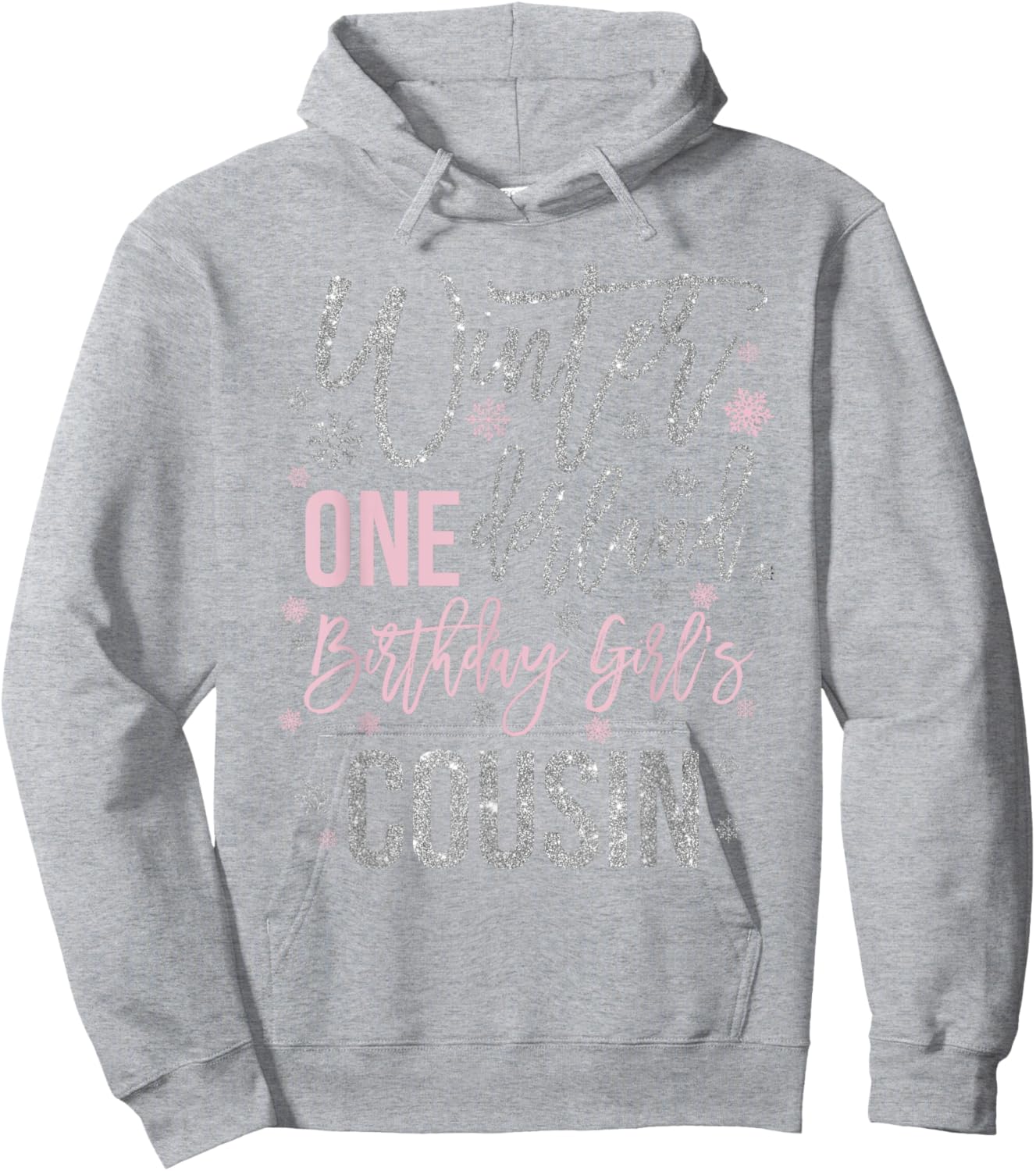 Cousin Winter Onederland 1st Birthday Snowflake Matching Hoodie - Hoodie | Ash