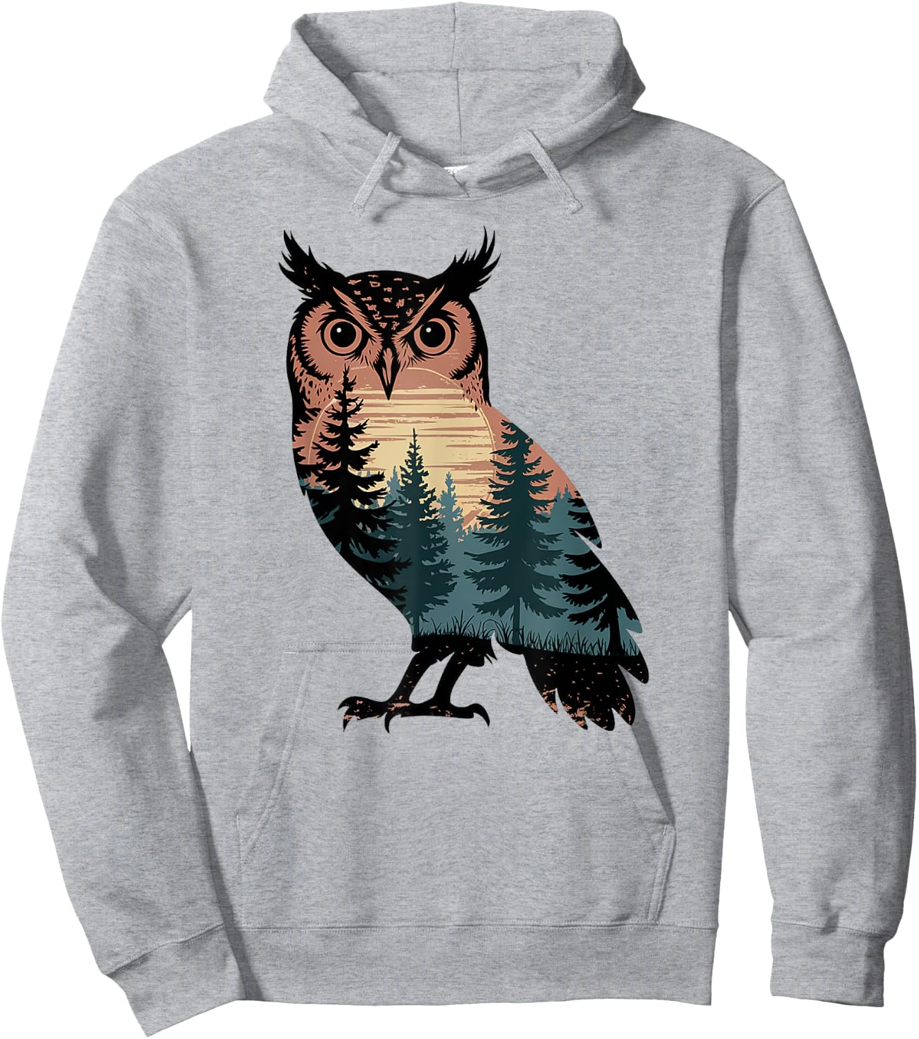 Owl Hunting Hiking Outdoor Camping Forest Men Women Owl Hoodie - Hoodie | Ash