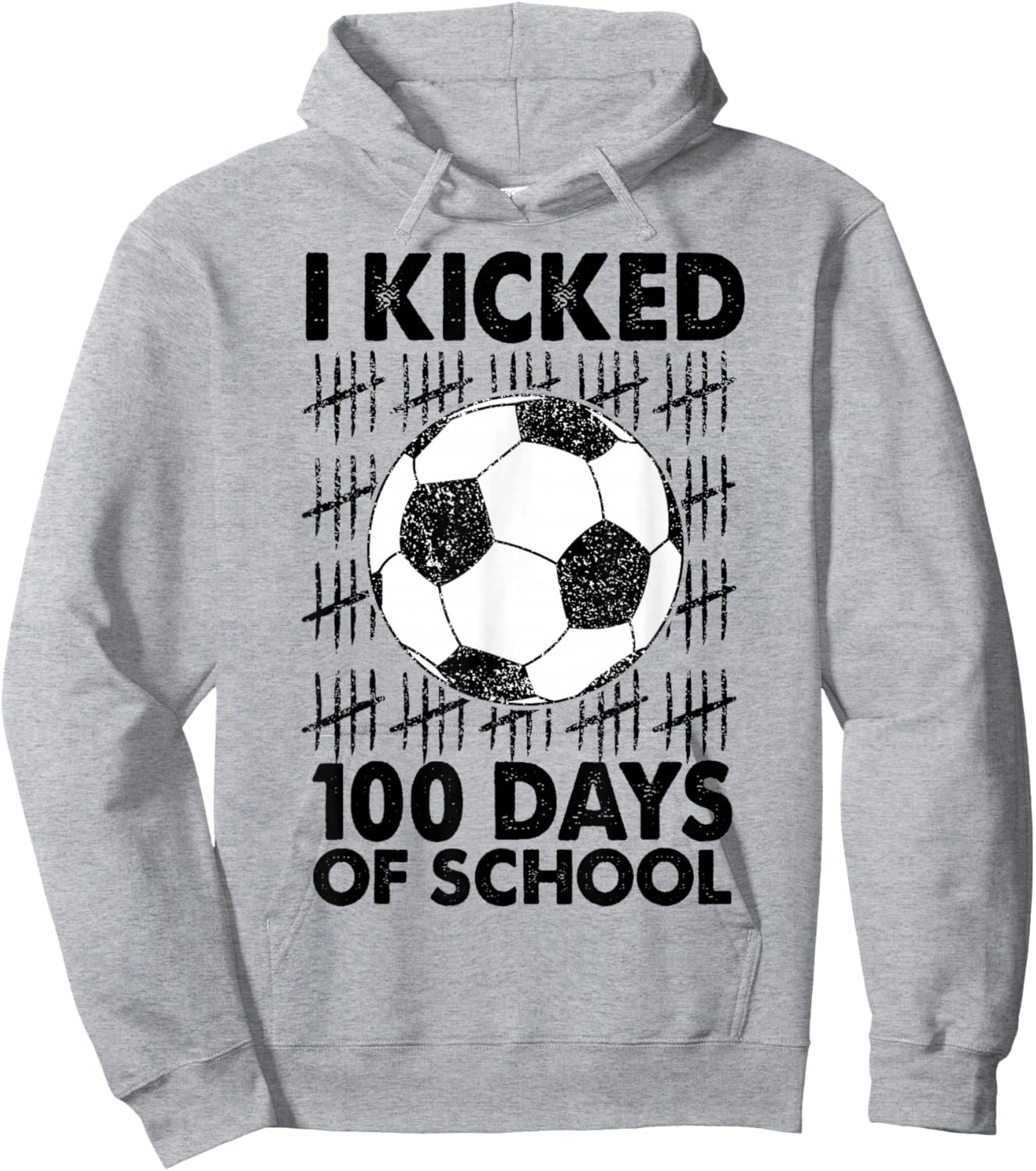 I Kicked 100 Days of School Soccer 100th Day Sport Kids Boys Hoodie - Hoodie | Ash