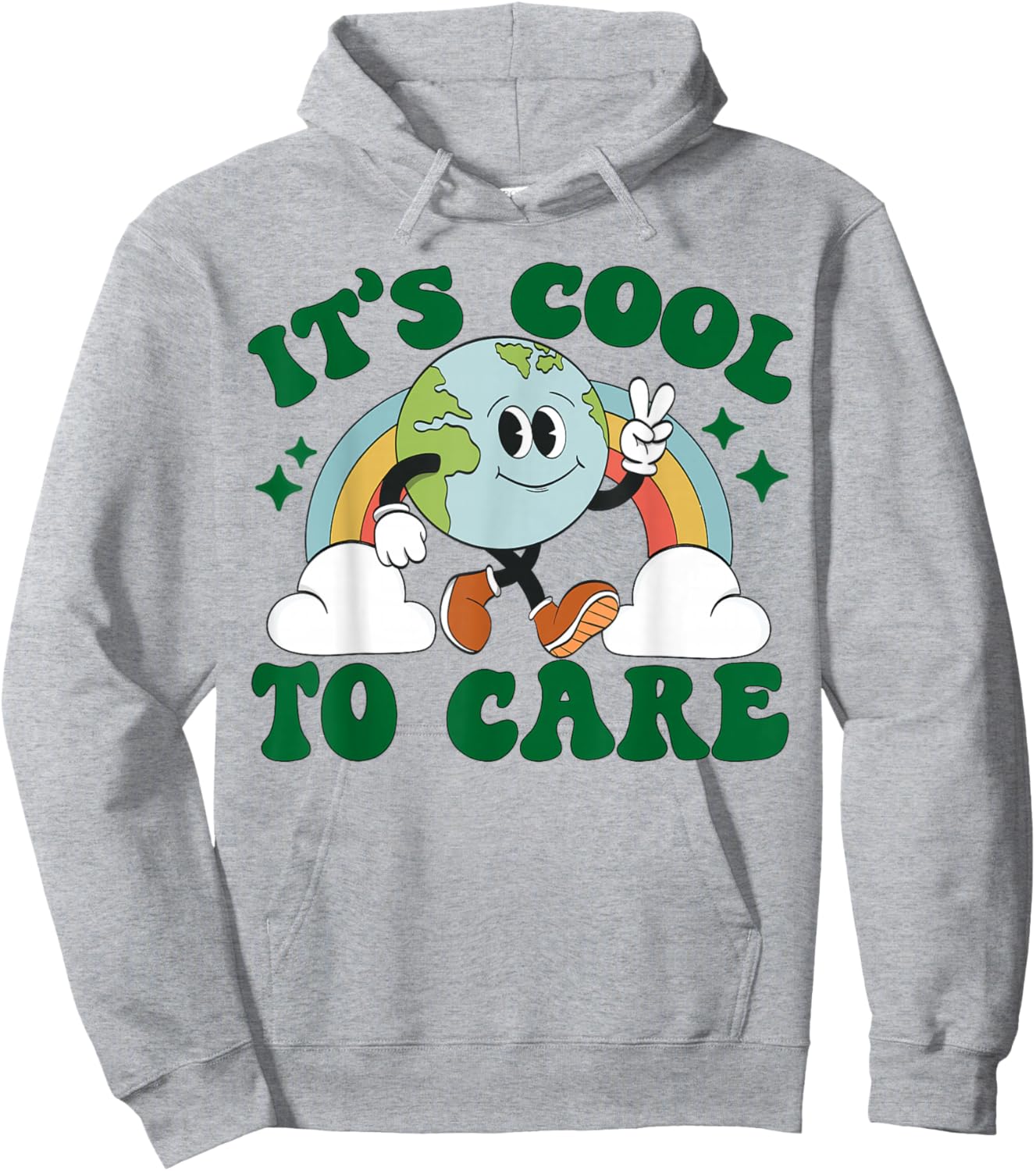 It's Cool To Care Earth Day Groovy 70s Retro Trendy Cute Hoodie - Hoodie | Ash