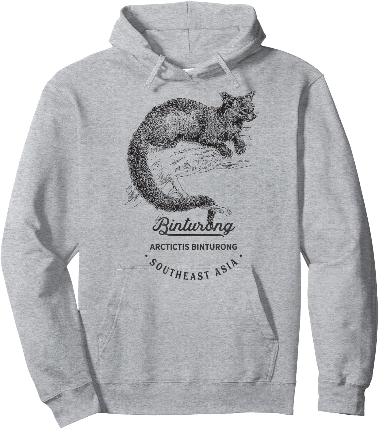 Binturong Cute Vintage Animal Print Birthday Child Woman Hoodie - Hoodie | Ash