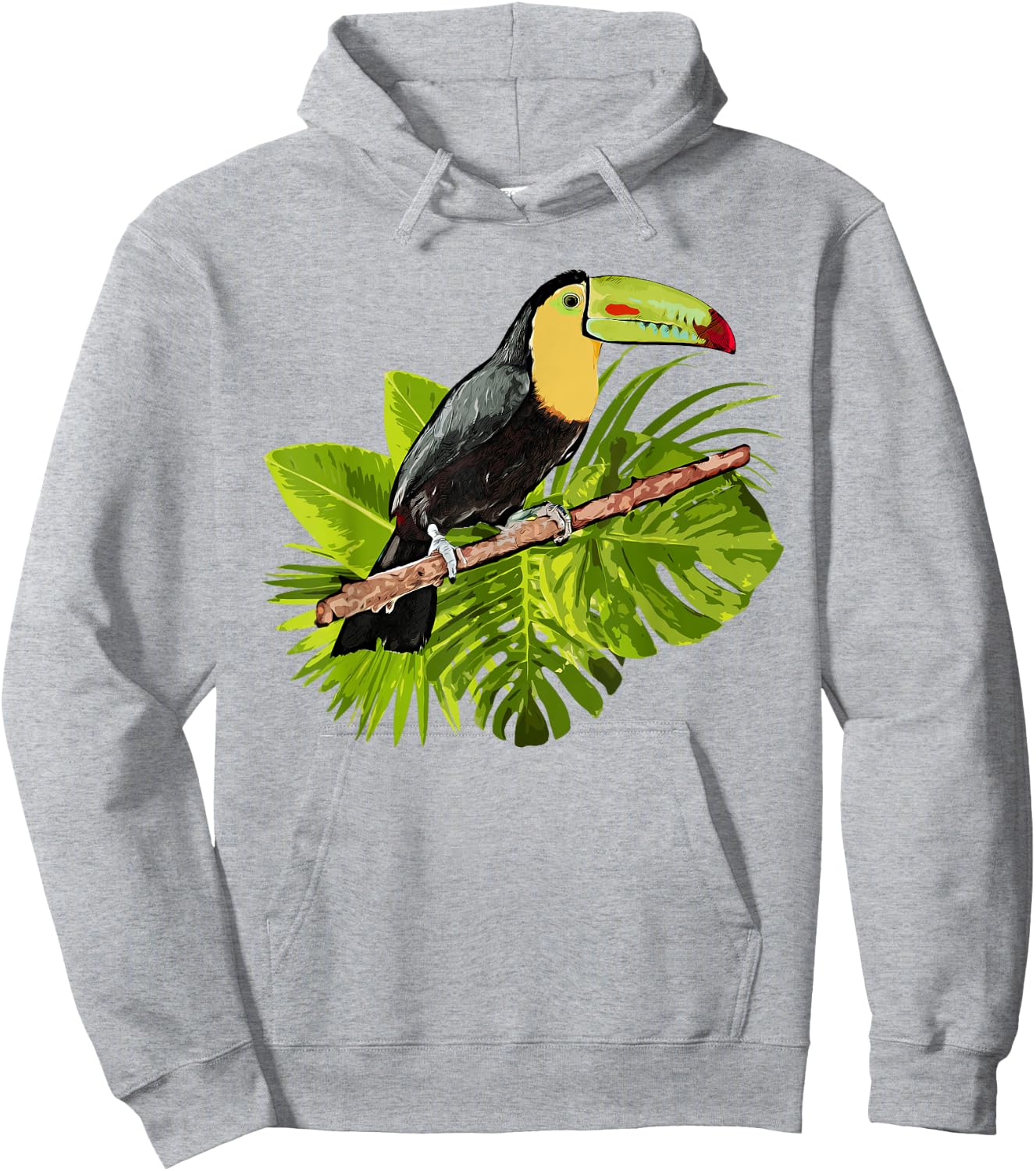 Watercolor Toucan Palm Leaves Rainforest Toucan Hoodie - Hoodie | Ash