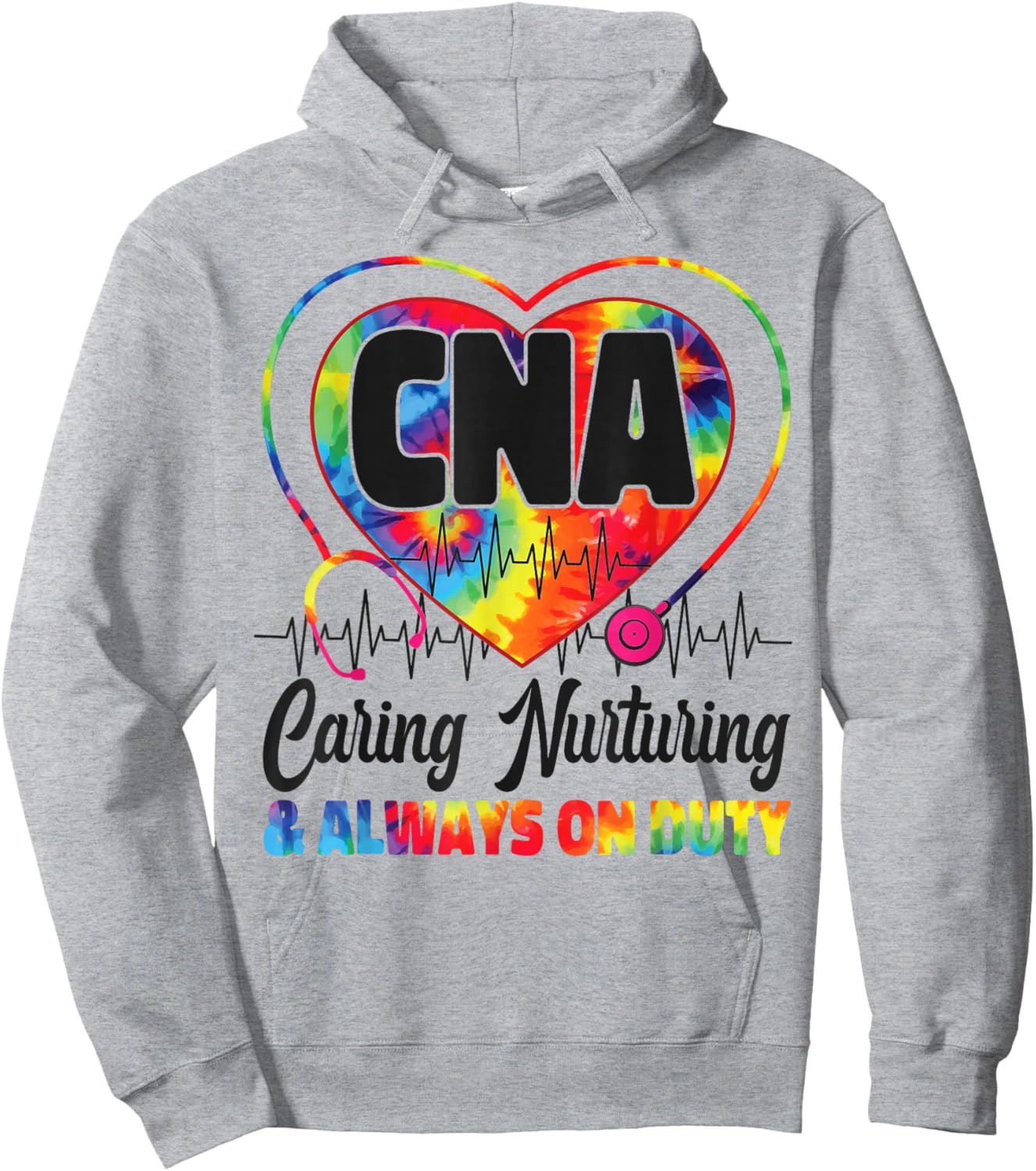 CNA Nurse Certified Nursing Assistant Tie Dye Cna Caring Hoodie - Hoodie | Ash