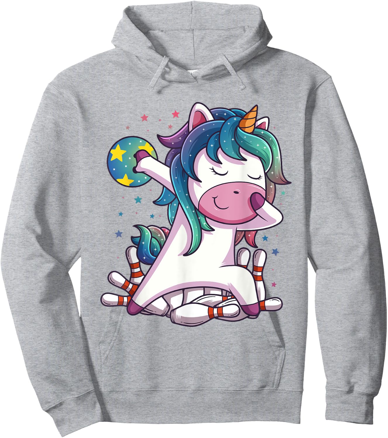 Polka Dot Unicorn Bowling Birthday Party Gift Hoodie - Hoodie | Ash