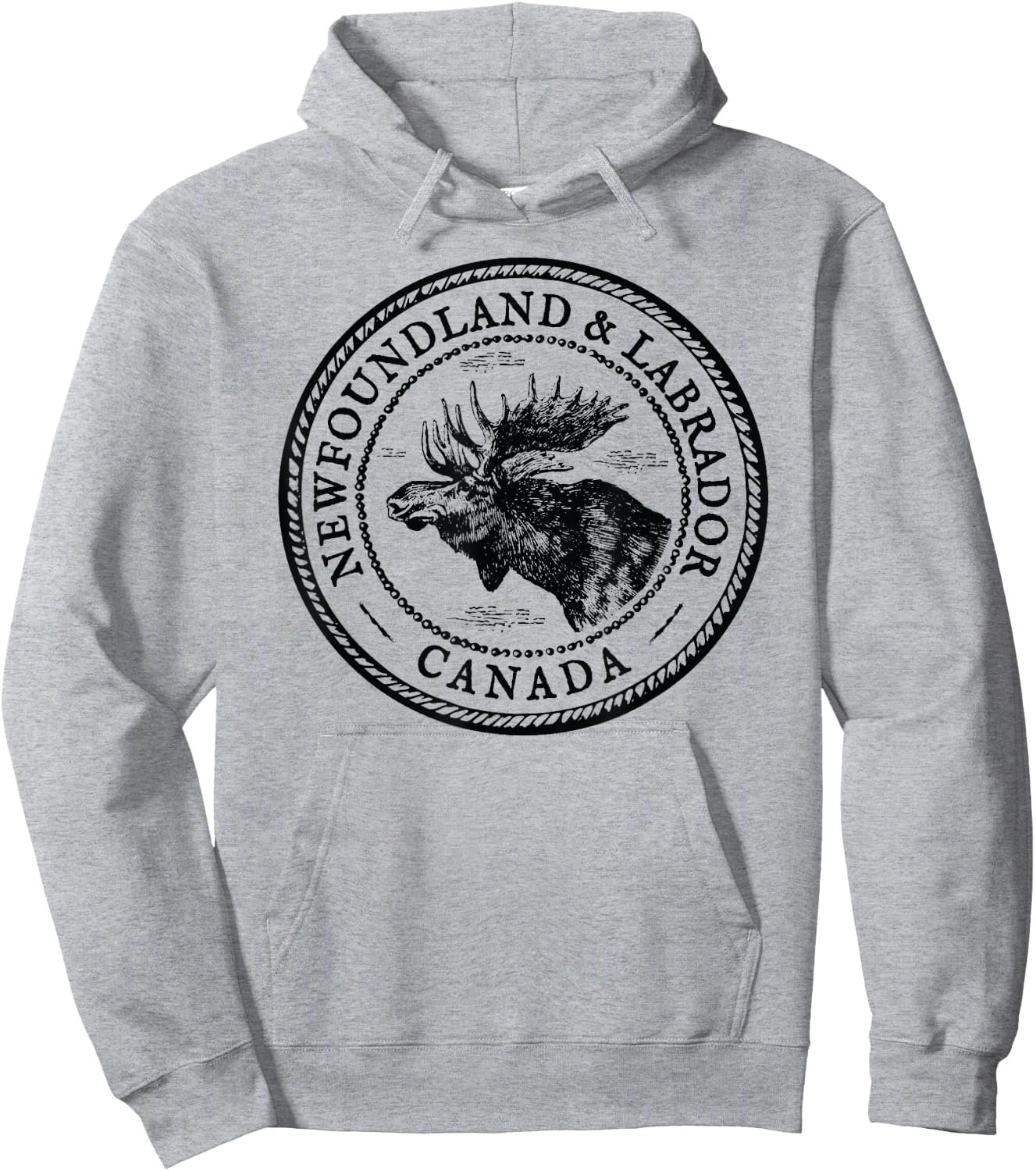 Moose Antlers Art Lovers Gift, Newfoundland & Labrador Moose Hoodie - Hoodie | Ash