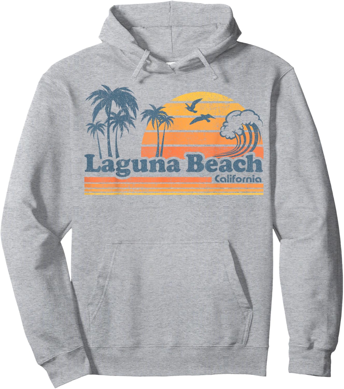 Laguna Beach California Vacation Cute Vintage Cali 70s Retro Hoodie - Hoodie | Ash