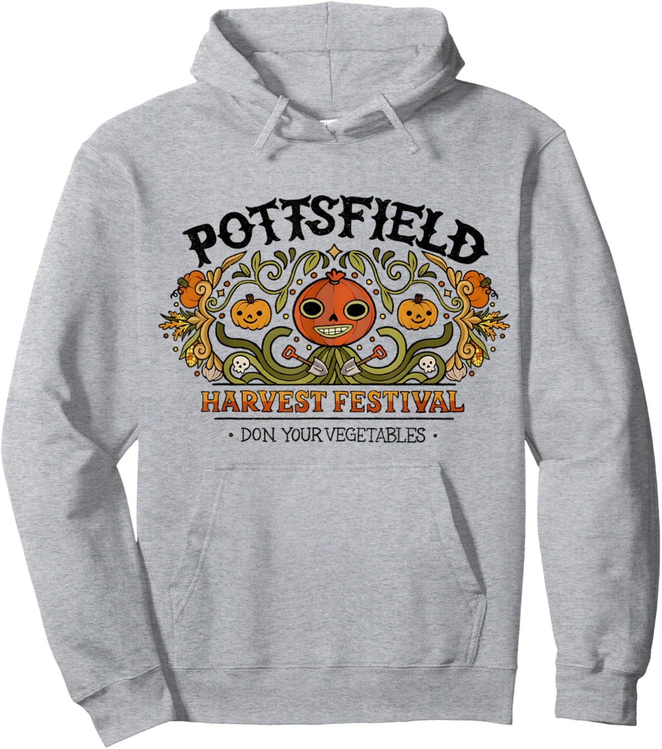 Spooky Pottsfield Harvest Festival Pumpkin Vibes Halloween Hoodie - Hoodie | Ash