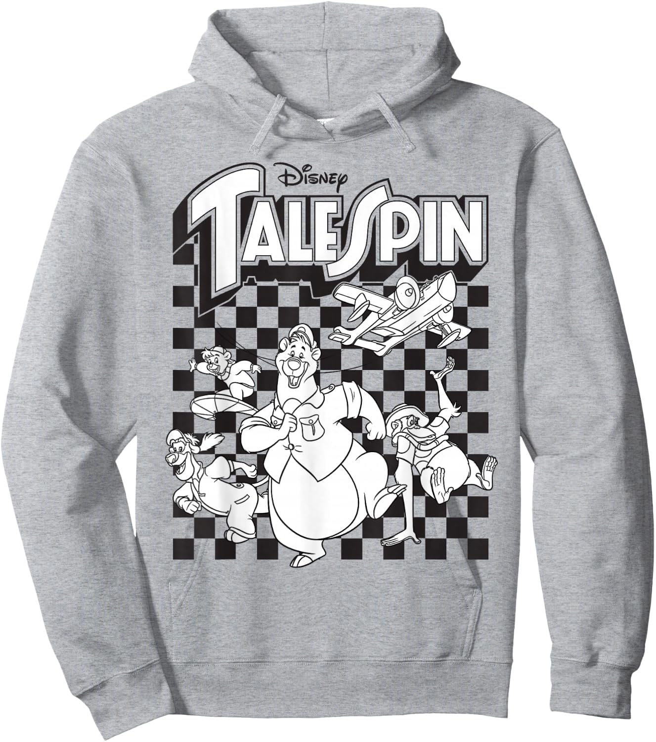 Talespin - Characters Checkered Hoodie - Hoodie | Ash