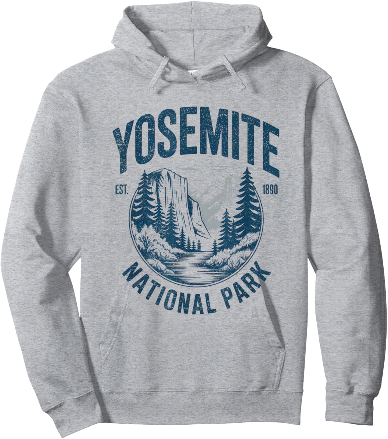 Vintage Yosemite National Park USA Mountans Hiking Camping Hoodie - Hoodie | Ash