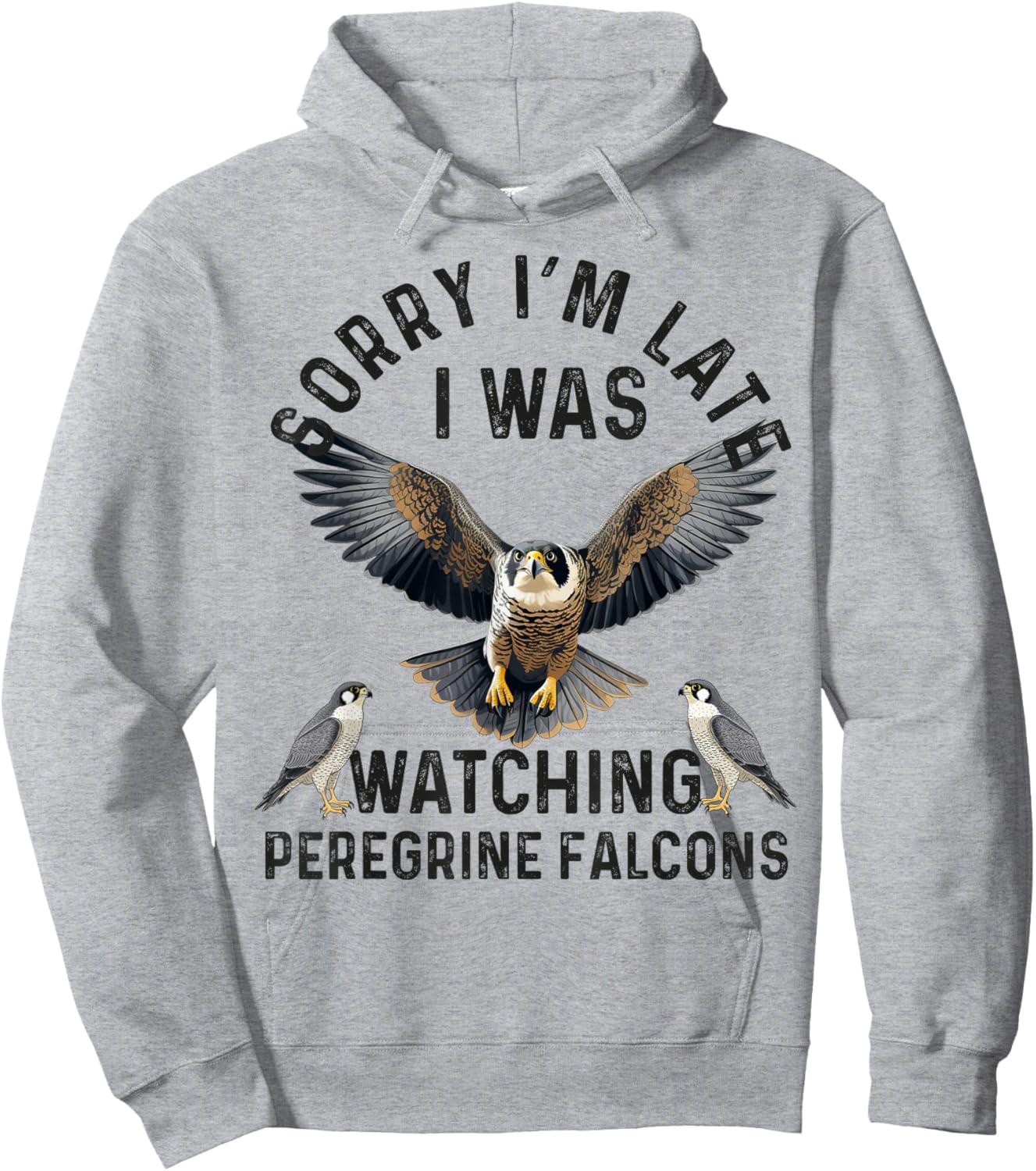 Peregrine Falcon Men Women Falconer Falconry BirdWatching Hoodie - Hoodie | Ash