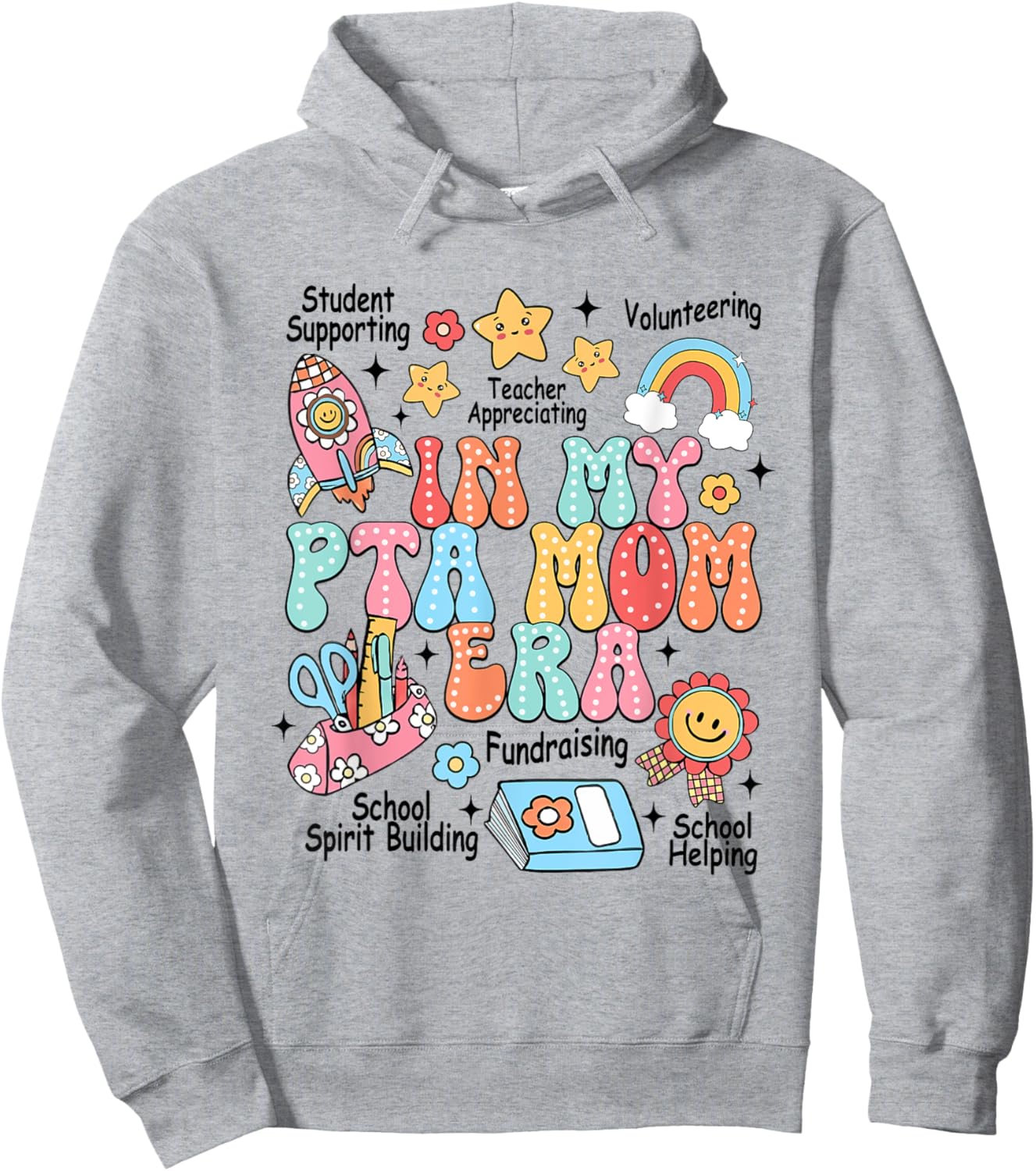 Retro In My PTA Mom Era Parent Organization Team Teacher Hoodie - Hoodie | Ash