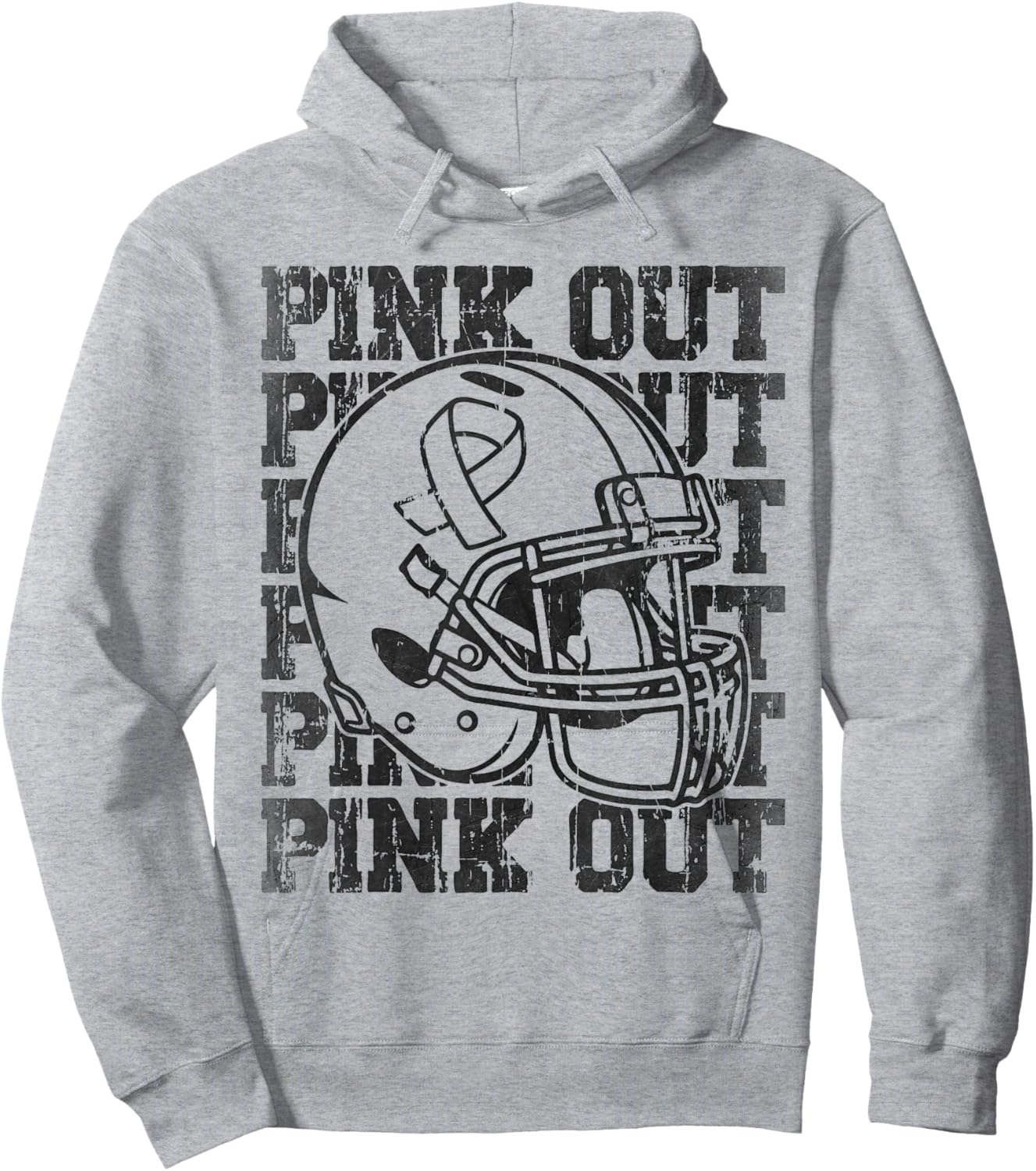Pink Out Breast Cancer Awareness Football Mom Girls Hoodie - Hoodie | Ash