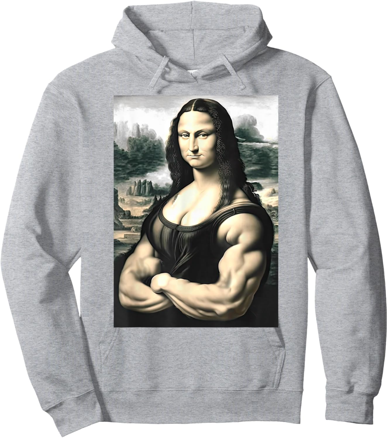 Mona Lisa Bodybuilding Parody Leonardo Da Vinci Men woman Hoodie - Hoodie | Ash