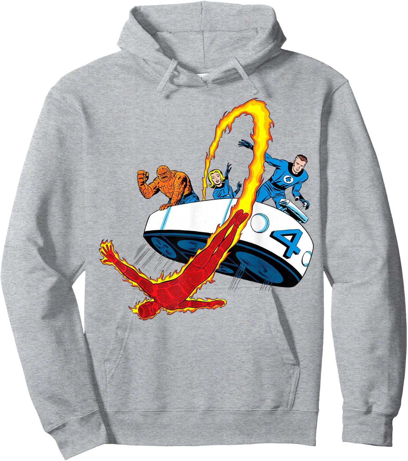 Marvel Fantastic Four Retro Fantasticar Team Small Hoodie - Hoodie | Ash