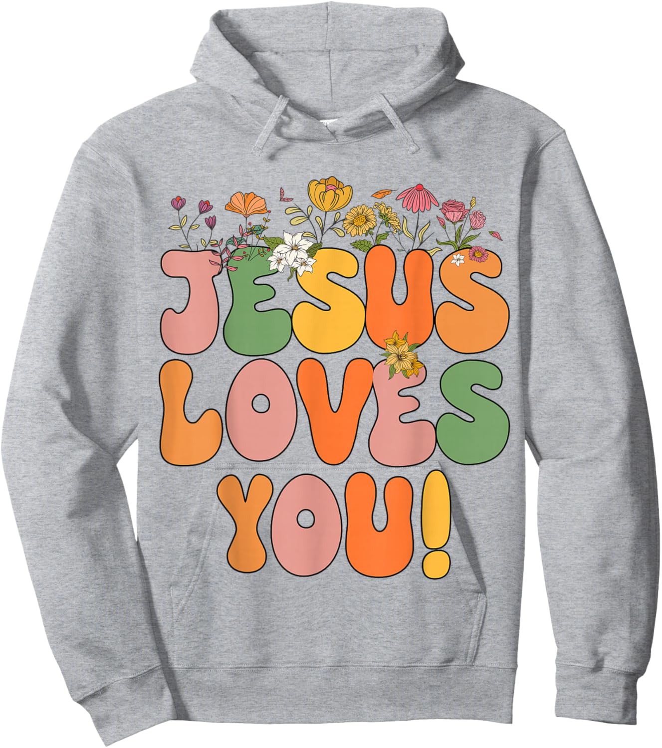 Toddler Jesus Loves You Christian Women Girls I Heart God Hoodie - Hoodie | Ash