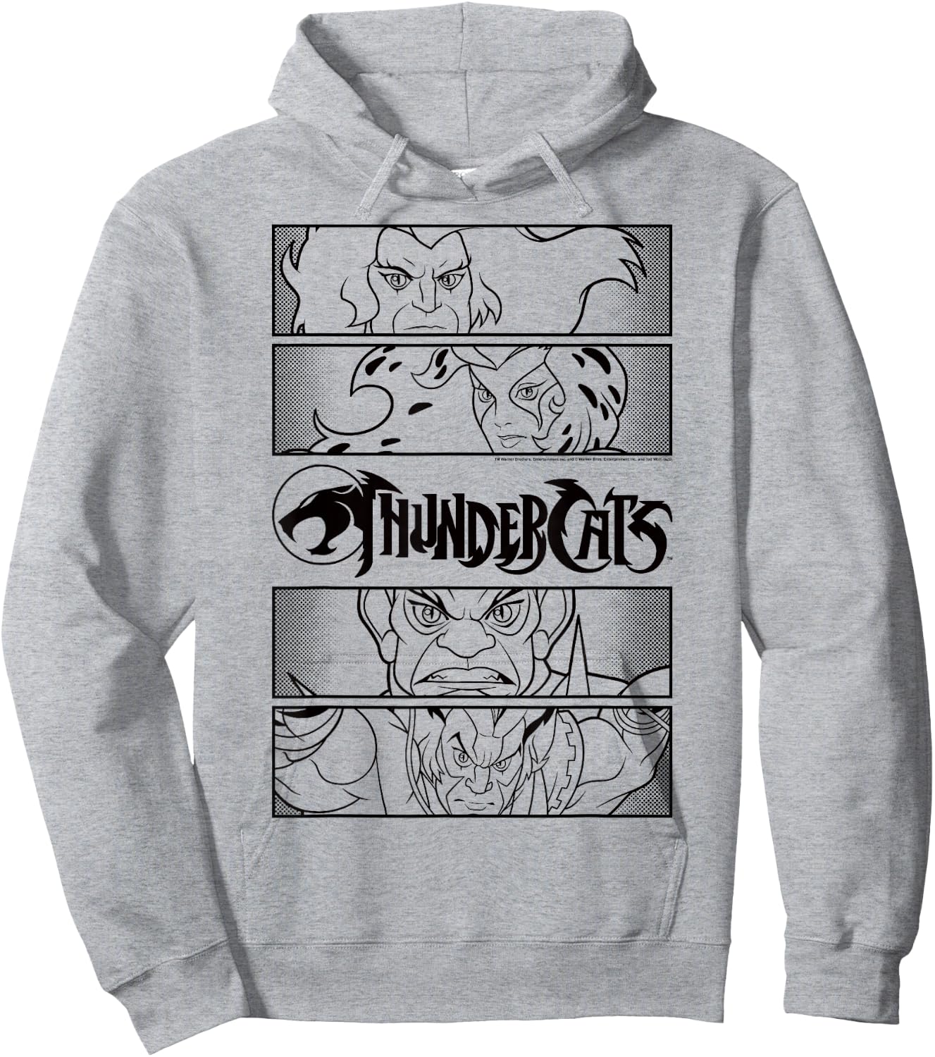 Thundercats Group Shot Comic Panels Hoodie - Hoodie | Ash