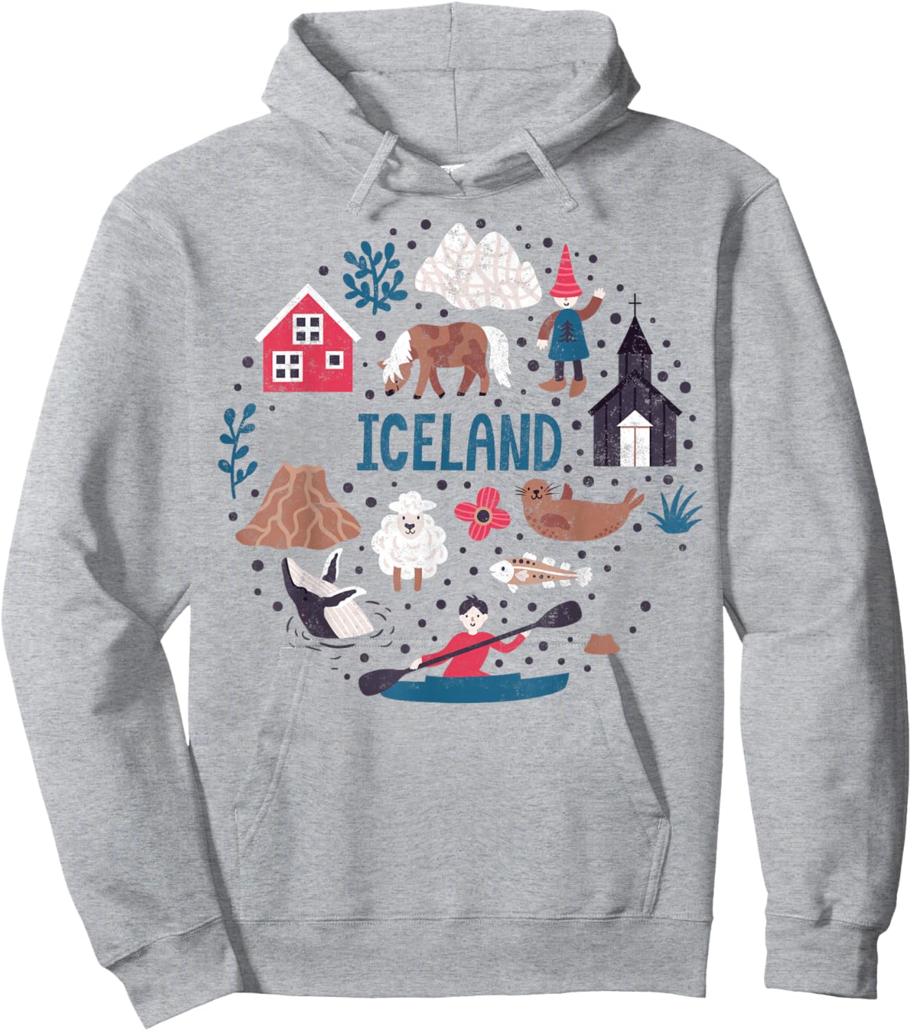 Travel Europe Iceland Reykjavik Family Vacation Souvenir , Small Hoodie - Hoodie | Ash