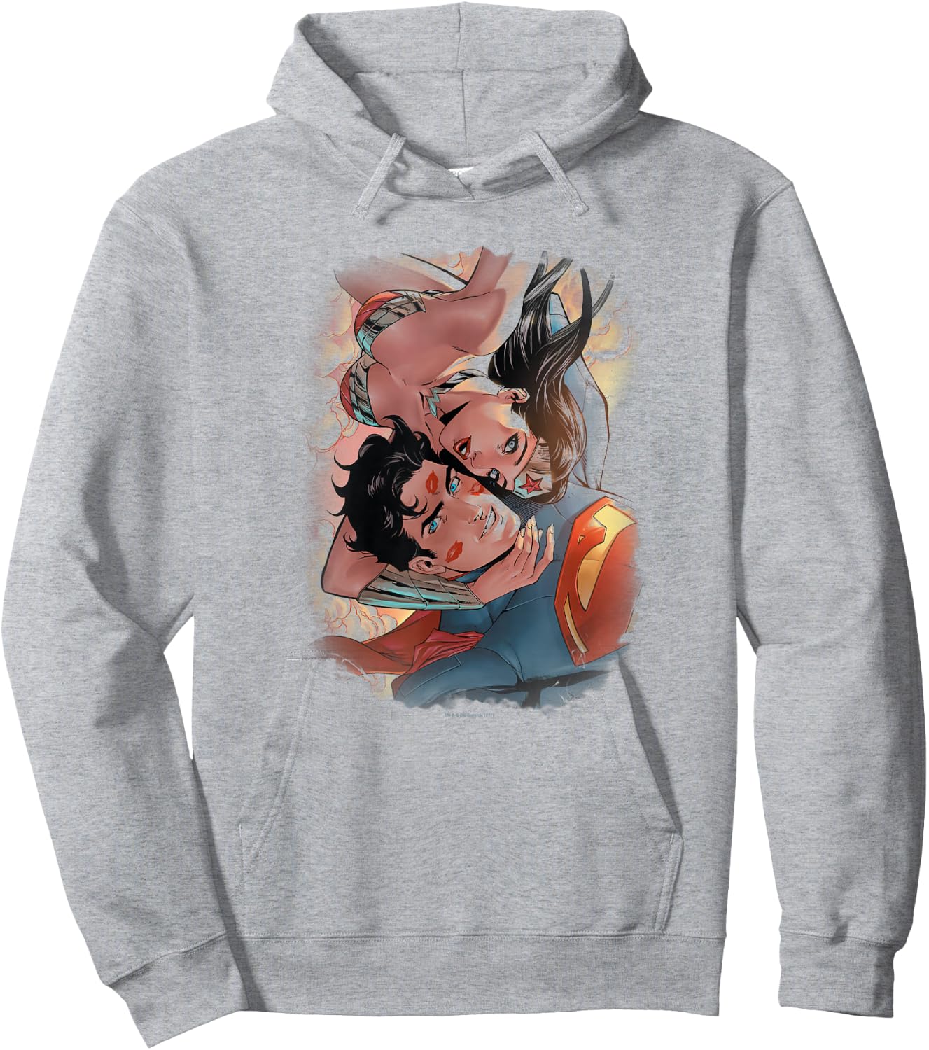 Justice League Superman & Wonder Woman Love Birds T Shirt Hoodie - Hoodie | Ash