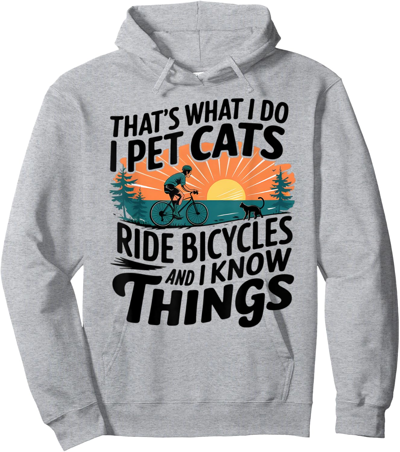 That's What I Do I Pet Cats I Ride Bicycles Hoodie - Hoodie | Ash